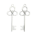 Four-Loop Clover Key Metal Charm for Jewelry Making in Antique Bronze and Antique Silver view 3