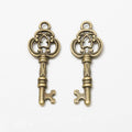 Ornate Quatrefoil Skeleton Key Charm in Multiple Metal Finishes for Jewelry Making view 3