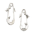 Moon and Stars Safety Pin Metal Pendant Charms in 2 Distinct Finishes view 3