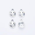 Domed Smiley Face Metal Charm in 2 Pictured Finishes view 3