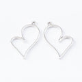 Open Heart Bezel Frame Charms in Three Metal Finishes view 3