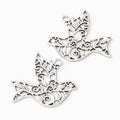 Antique Filigree Flying Dove Metal Charm, Two Finishes view 3