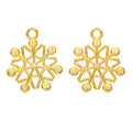 Rounded Snowflake Charms in Gold and Antique Silver view 3
