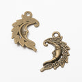 Vintage Style Metal Filigree Crescent Moon Charm in 2 Metal Finishes view 3