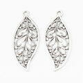 Openwork Filigree Leaf Charm In Antique Bronze and Antique Silver Metal Finish view 3