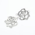 Openwork Rose Two Loop Metal Connector Charm Jewelry Making Component view 3