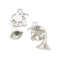 French Horn Charm Alloy Jewelry Making Component in 3 Finish Options view 3