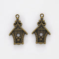 Ornate Birdhouse Charm Metal Pendant for Jewelry Making view 3
