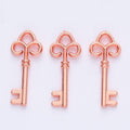 Fleur De Lis Key Vintage Metal Charm Pendant for Jewelry Making view 3