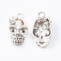 Side Facing Skull Metal Charm Pendant in Three Finishes view 3