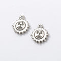 Wavy Ray Sun Face Charm Metal Pendant for Jewelry Making view 3