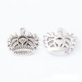 Filigree Heart Crown Metal Charm Pendant For Jewelry Making And Craft Projects view 3