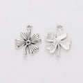 Rounded Four Leaf Clover Charm in 3 Metal Finishes for Jewelry Making view 3