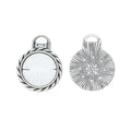 Textured Round Cabochon Pendant Settings in Five Size Finishes view 3