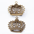 Openwork Royal Crown Charms In Two Finishes For Jewelry Making view 3