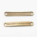 Motivational Quote Bar Connector Metal Jewelry Component in 3 Pictured Finishes view 3