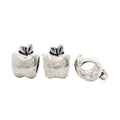 Apple Slider Bead in 2 Metal Finishes for Jewelry Making view 3