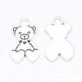 Heart-Holding Teddy Bear Charms in Three Metal Finishes view 3