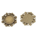 Floral Round 15mm Cabochon Setting Metal Jewelry Making Component view 3