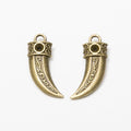 Vintage Style Metal Engraved Horn Pendant in 2 Metal Finishes view 3
