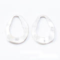 Irregular Open Circle and Teardrop Metal Charms in Two Antique Finishes view 3