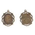 Ornate Oval Cabochon Pendant Trays in Two Antique Finishes view 3