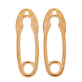 Open Safety Pin Metal Charms in Gold and Silver Finishes view 3