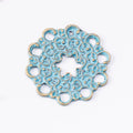 Antique Metal Openwork Round Flower Charm Pendant With Textured Detail, 3 Finishes view 3