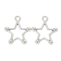 Open Star Charm with an outlined five-point star with rounded tips in 2 Metal Finishes view 3