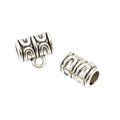 Patterned Large Hole Bail Bead In Antique Bronze and Antique Silver Metal Finish view 3