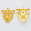 Openwork Leopard Head Charm Pendants in Three Finishes view 3