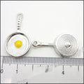 Fried Egg Pan Metal Charm in 3 Distinct Finishes for Jewelry Making view 3