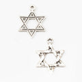 Open Star Of David Charm In Antique Bronze and Antique Silver Metal Finish view 3