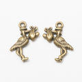 Standing Bird Textured Metal Charm Pendant For Jewelry Making view 3