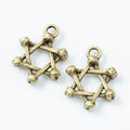 Twig Style Star Charms in Two Antique Metal Finishes view 3