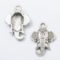 Detailed Elephant Head Charms in Antique Bronze, Antique Silver view 3