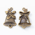 Bow Topped Bell Metal Charms In Two Finishes For Jewelry Making view 3