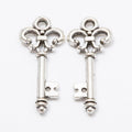 Ornate Skeleton Key Metal Charms in Two Finishes Jewelry Making Pendants view 3