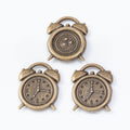 Alarm Clock Metal Charm Pendant in Two Vintage Finishes view 3