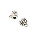 Dotted Barrel Large Hole Bail Bead in Gold and Silver Tones view 3