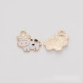 Cartoon Cow Enamel Metal Charm in Four Colors Jewelry Component view 3