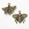 Detailed Bee Metal Charms in Antique Bronze and Silver view 3