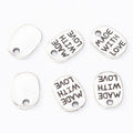Made With Love Rectangular Message Metal Charm Jewelry Making Component view 3