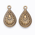 Teardrop Peacock Feather Pendants in 2 Metal Finish Options view 3