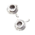 Coffee Cup And Saucer Metal Charm In 5 Finish Options view 3
