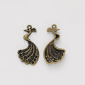 Openwork Peacock Charm in 2 Metal Finishes for Jewelry Making view 3