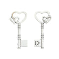 Double Heart Key Metal Charm for Jewelry Making in Antique Bronze and Antique Silver view 3