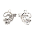 Antique Curled Lizard Metal Charm, Two Finishes Jewelry Component view 3
