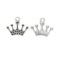 Beaded Crown Charm in 2 Metal Finishes for Jewelry Making view 3