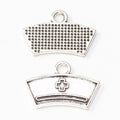 Antique Nurse Cap With Cross Metal Charm, Two Finishes view 3